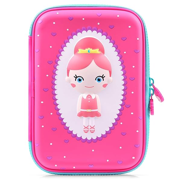 rockpapa Rockpapa High-Capacity Pink Pencil Case for School Girls & Kids - Stylish Storage Box for Teens & Toddlers