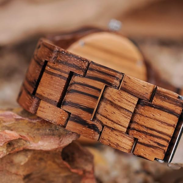 BOBO BIRD BOBO BIRD Men's Wooden Sport Quartz Watch - Unique Brown Face Timepiece - View 6 of 8