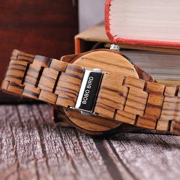 BOBO BIRD BOBO BIRD Men's Wooden Sport Quartz Watch - Unique Brown Face Timepiece - View 8 of 8
