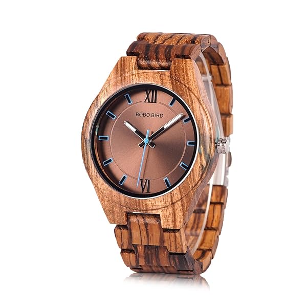 BOBO BIRD BOBO BIRD Men's Wooden Sport Quartz Watch - Unique Brown Face Timepiece - View 2 of 8