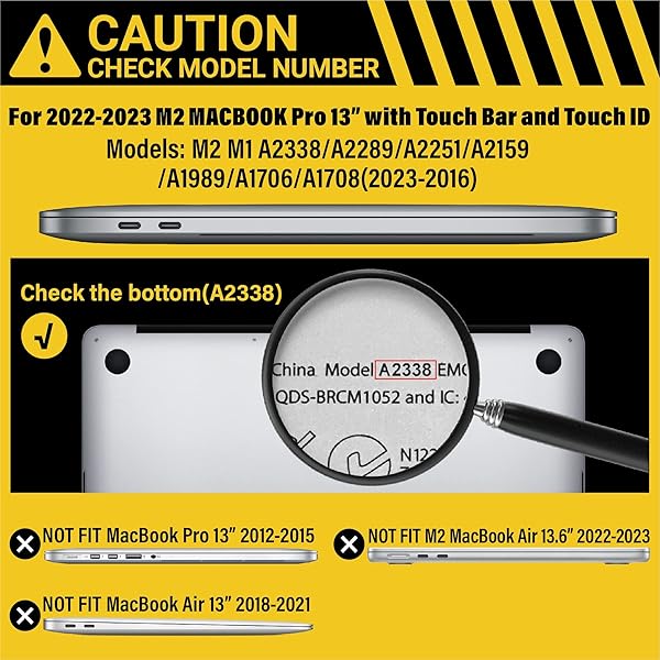 IBENZER IBENZER Hard Shell Case and Keyboard Cover for 2025 2024 M2 MacBook Pro 13 Inch Compatible with Models A2338 A2289 A2251 A2159 A1989 A1706 A1708 Gray - View 4 of 11