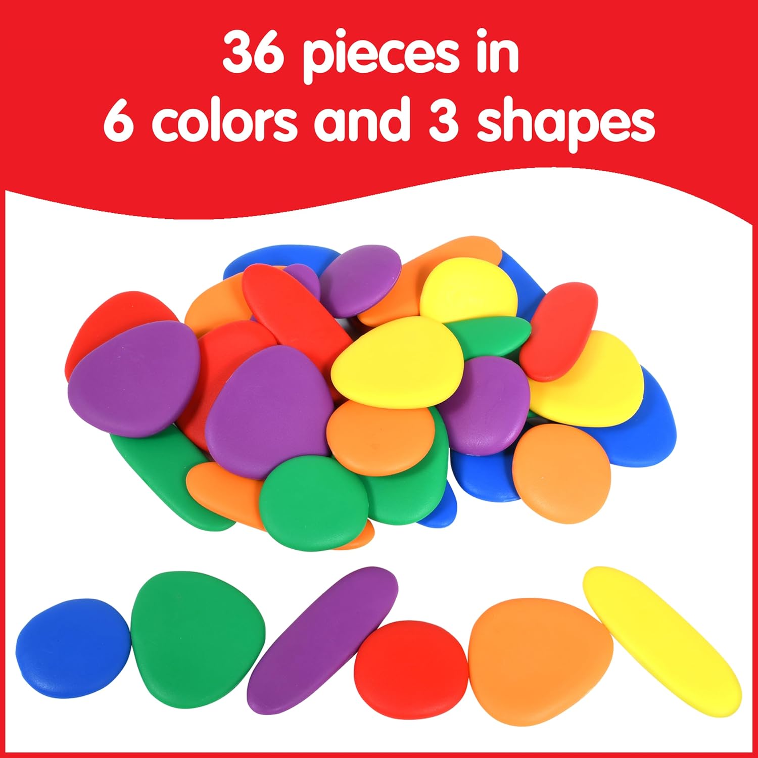 Rainbow Pebbles Rainbow Pebbles Junior Mini Jar Original Sorting and Stacking Stones First Counting and Sorting Toy for Ages 18 Months and Up - View 3 of 7