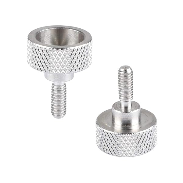 CAMVATE CAMVATE M4 Thumb Screw Button Head Cap Screw Brass Nickel 2 Pieces for Secure Fastening and Durability - View 3 of 5