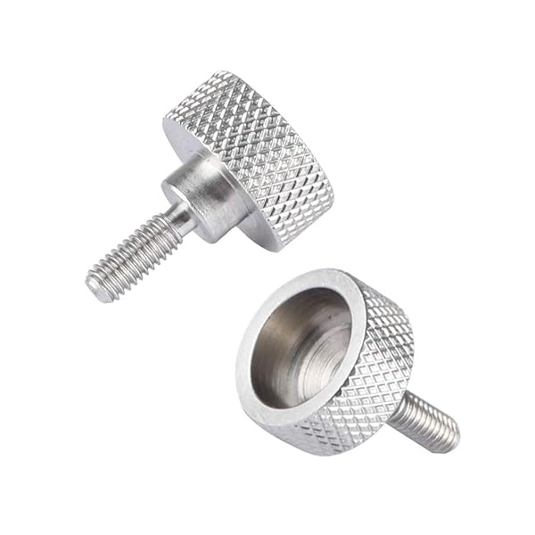 CAMVATE CAMVATE M4 Thumb Screw Button Head Cap Screw Brass Nickel 2 Pieces for Secure Fastening and Durability - View 4 of 5