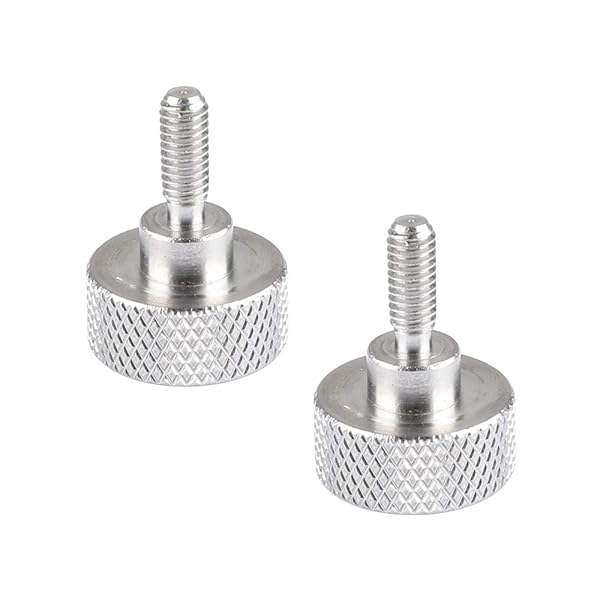 CAMVATE CAMVATE M4 Thumb Screw Button Head Cap Screw Brass Nickel 2 Pieces for Secure Fastening and Durability - View 5 of 5