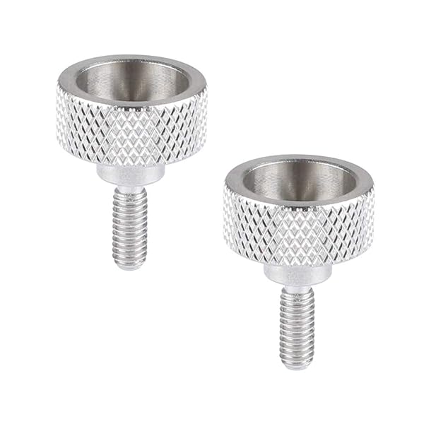 CAMVATE M4 Thumb Screw Button Head Cap Screw Brass Nickel 2 Pieces for Secure Fastening and Durability