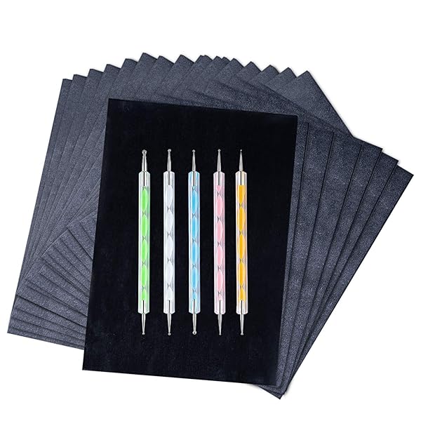 Ueerdand 200 Sheets Carbon Paper & 5 Ball Styluses for DIY Art, Woodworking & Tracing - Perfect for Canvas & Craft Projects