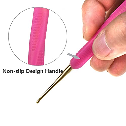 Hilitand Double Head Crochet Hook Set - Aluminum Knitting Needles with Soft Rubber Handle (Random Color) for Easy Crafting - View 6 of 10