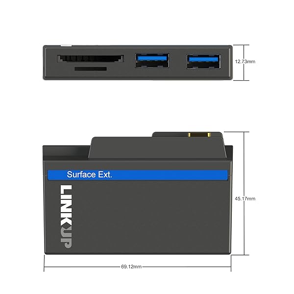 LINKUP LINKUP 6-in-1 USB-C Dock for Microsoft Surface GO | SD Card Reader & USB Hub Compatibility - View 4 of 5