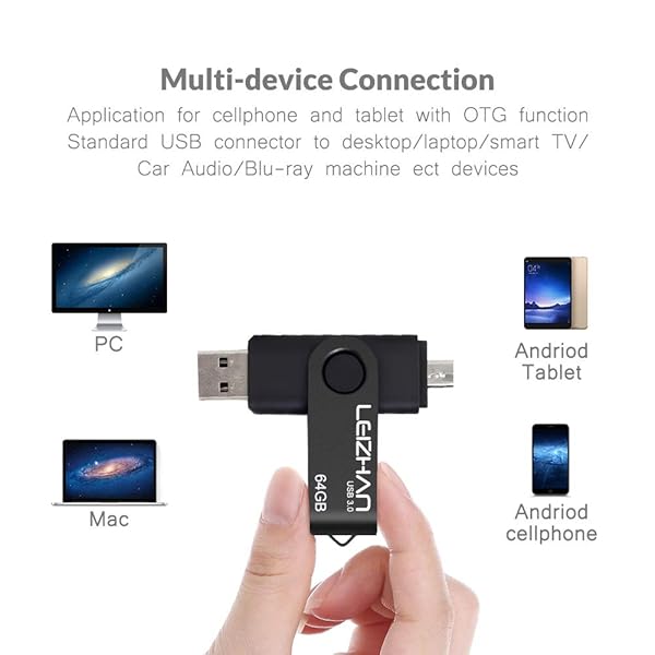 leizhan Leizhan 64GB OTG Micro USB Flash Drive for Samsung Galaxy & More - Fast Data Transfer, Compatible with Android Devices - View 4 of 7