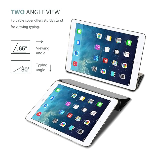 ProCase ProCase Smart Case for iPad Air 1st Edition Ultra Slim Lightweight Stand Protective Shell Grey Translucent Back Cover 2013 Model - View 7 of 8