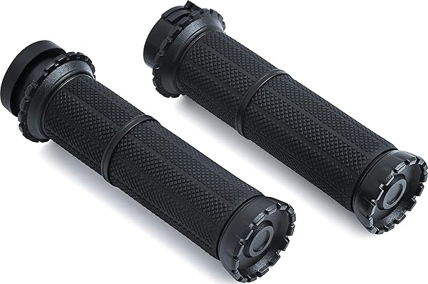 Kuryakyn Upgrade Your Ride: Kuryakyn 3582 Riot Handlebar Grips for 1996-2019 Harley-Davidson - Satin Black, Dual Cable Throttle Control - View 3 of 4
