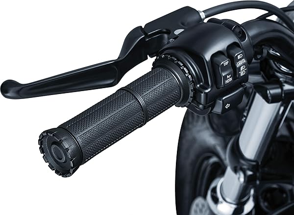 Kuryakyn Upgrade Your Ride: Kuryakyn 3582 Riot Handlebar Grips for 1996-2019 Harley-Davidson - Satin Black, Dual Cable Throttle Control - View 2 of 4