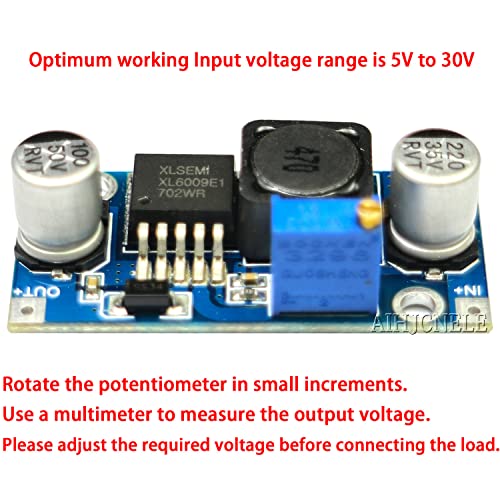 Aihjcnele Rasbee Boost Converter Module 4A XL6009 Adjustable Step-up Circuit Board for DC to DC Voltage Conversion 3V to 35V Output - View 6 of 8