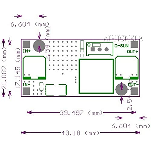Aihjcnele Rasbee Boost Converter Module 4A XL6009 Adjustable Step-up Circuit Board for DC to DC Voltage Conversion 3V to 35V Output - View 7 of 8