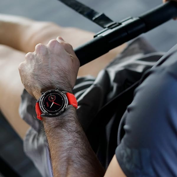 WOCCI WOCCI 24mm Red Silicone Rubber Watch Band with Silver Buckle for Durable and Stylish Timepieces - View 6 of 9