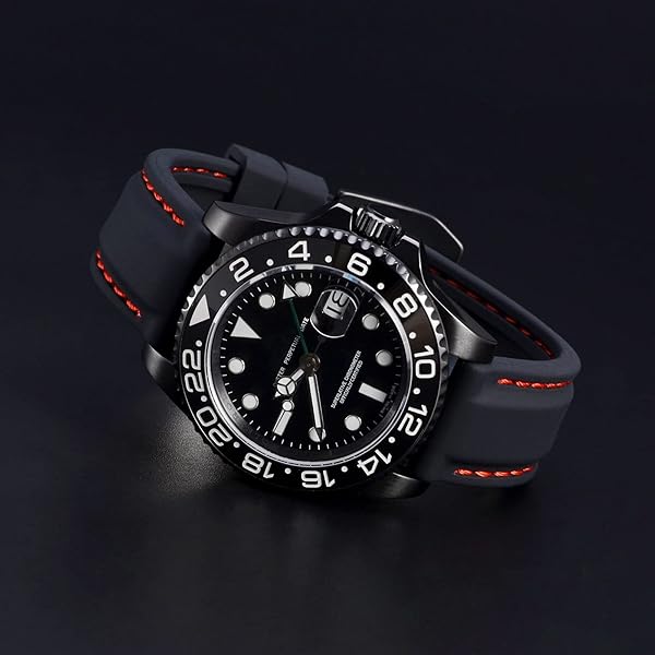 WOCCI WOCCI 24mm Silicone Rubber Watch Band with Black Buckle Durable and Stylish Accessory for Your Watch - View 8 of 9