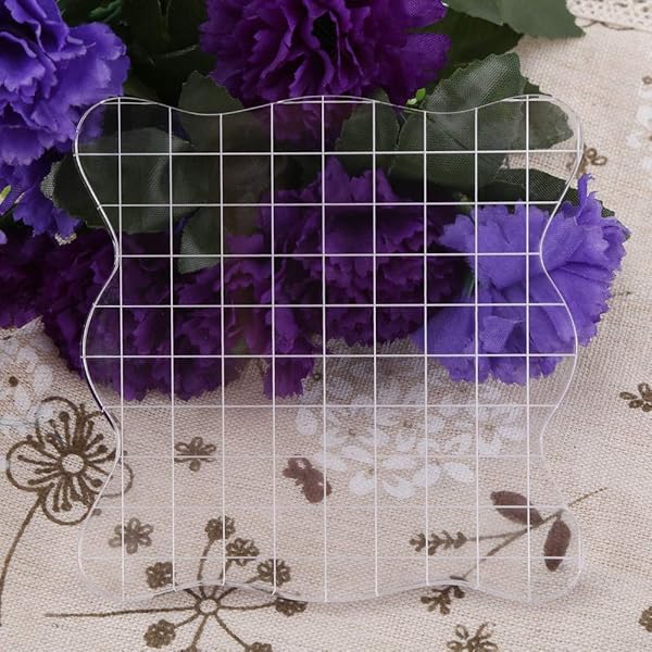 Hilitand Transparent Acrylic Stamp Blocks with Grid Lines for Scrapbooking - Essential Crafting Tools (1.97x1.97 to 3.93x3.93 cm) - View 3 of 7