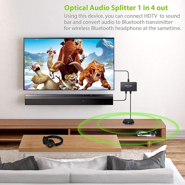 LiNKFOR LiNKFOR 1x4 Digital Optical Audio Splitter - SPDIF Toslink Fiber Splitter for PS3, Blu-Ray, DVD, HDTV with Aluminum Alloy & Cable - View 5 of 10