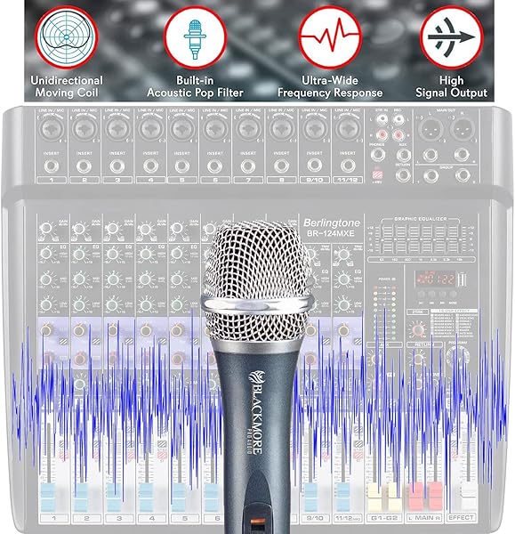 Blackmore Pro Audio Blackmore Pro Audio BMP-5 Wired Handheld Unidirectional Dynamic Microphone for Professional Sound Quality - View 7 of 10