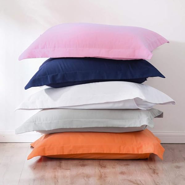 FLXXIE FLXXIE Microfiber Pillow Shams Set of 2 Soft Fade Resistant Envelope Closure Euro Sham Covers Orange 20x26 Inches - View 2 of 6