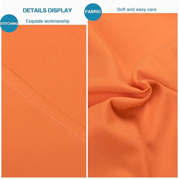 FLXXIE FLXXIE Microfiber Pillow Shams Set of 2 Soft Fade Resistant Envelope Closure Euro Sham Covers Orange 20x26 Inches - View 3 of 6