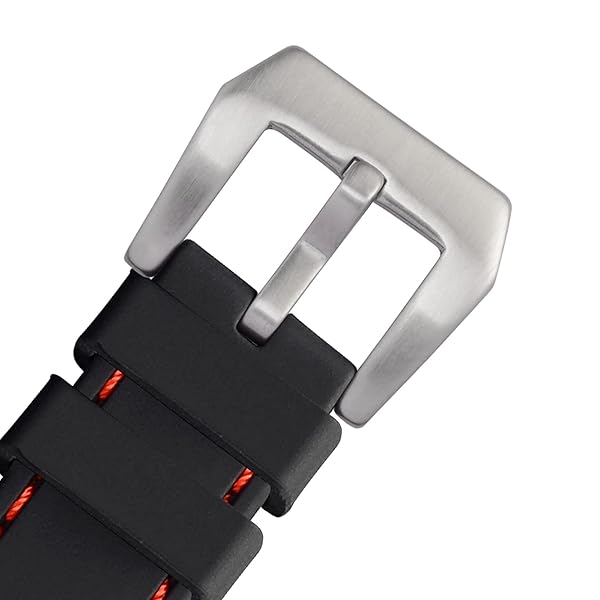 WOCCI WOCCI 18mm Silicone Rubber Watch Band with Silver Buckle Durable Black Strap for Men and Women - View 9 of 9