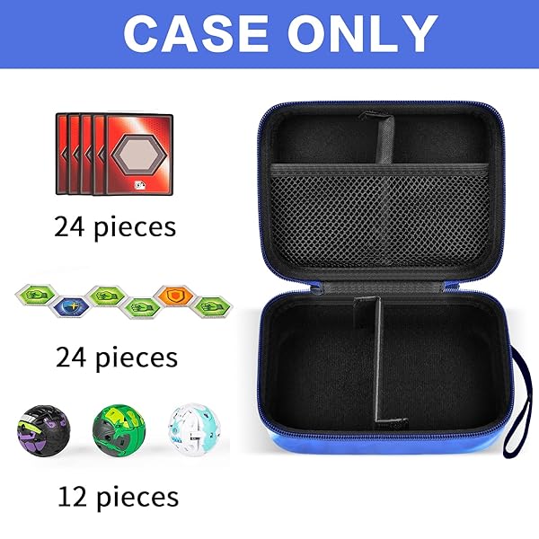 PAIYULE Bakugan Case for Baku Gear Pack Toy Organizer Storage for Bakucores Cards and Action Figures Blue Container Holder for Dragonoid Figure - View 2 of 7