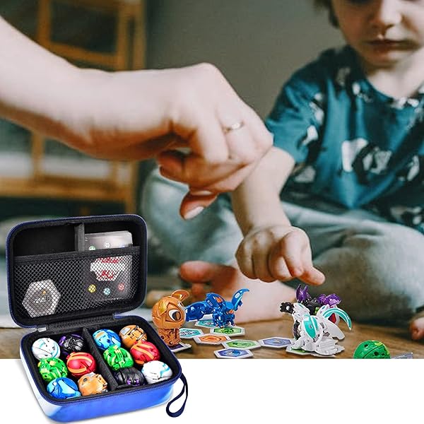 PAIYULE Bakugan Case for Baku Gear Pack Toy Organizer Storage for Bakucores Cards and Action Figures Blue Container Holder for Dragonoid Figure - View 6 of 7