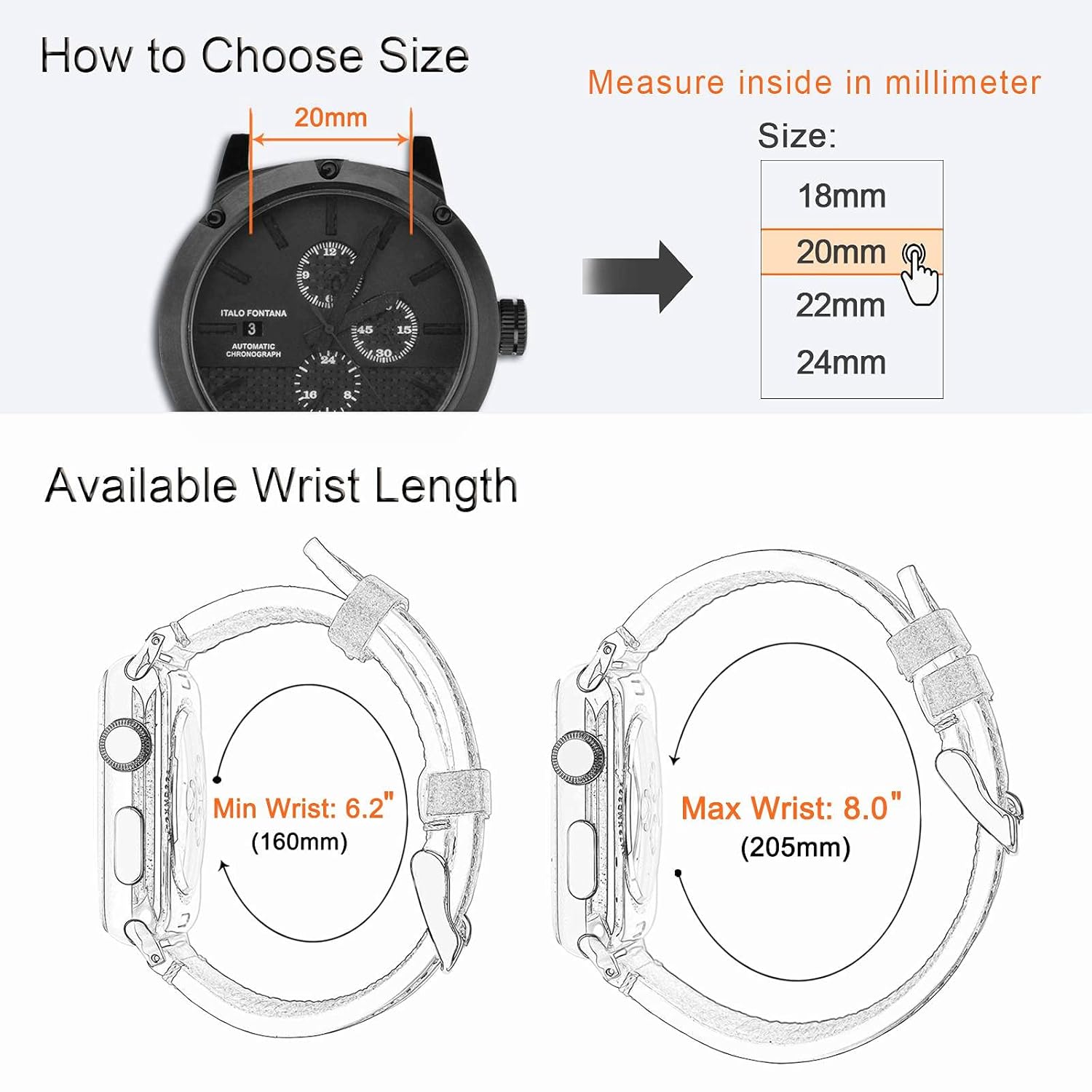 WOCCI WOCCI 20mm Silicone Rubber Watch Band with Black Buckle in Grey for Durable and Stylish Timepiece Replacement - View 3 of 9
