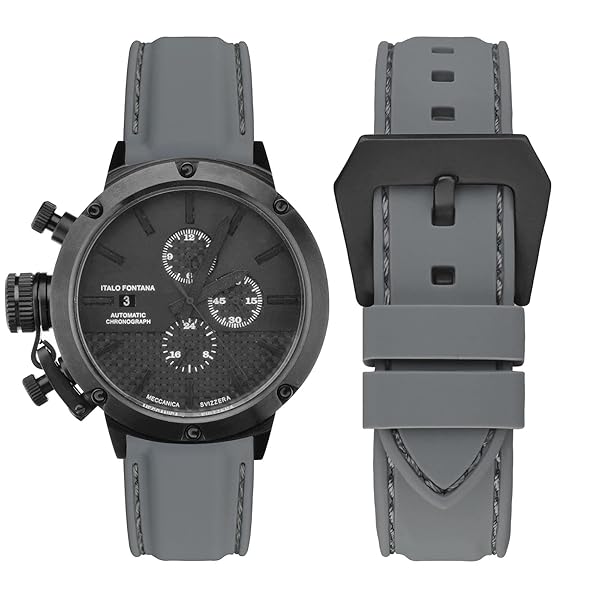 WOCCI WOCCI 18mm Silicone Rubber Watch Band with Black Buckle in Grey for Durable and Stylish Timepiece Replacement - View 4 of 9