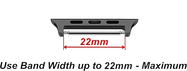NICKSTON Black Color Pair Adapters & Connectors for Apple Watch 42mm-49mm - Compatible with All Series & 22mm Straps - View 4 of 7