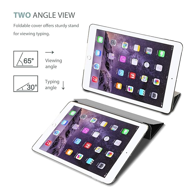 ProCase ProCase Smart Case for iPad Air 2 Ultra Slim Lightweight Stand Protective Shell Grey Translucent Frosted Back Cover 2014 Release - View 6 of 8