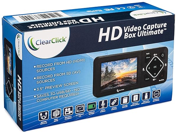ClearClick ClearClick HD Video Capture Box Ultimate for HDMI RCA VHS VCR DVD Camcorders Hi8 Fast Video Capture Solution - View 8 of 8