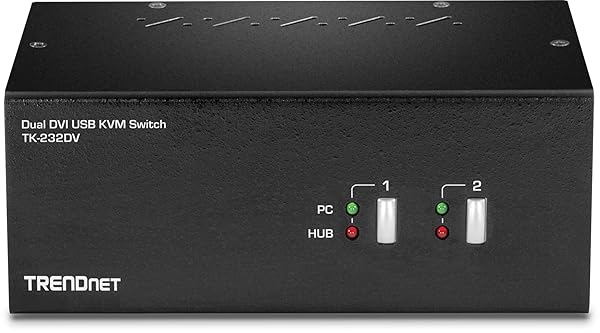 TRENDnet TRENDnet 2-Port Dual Monitor DVI KVM Switch for 2 Computers with USB and DVI Support for High Resolution Desktop Use - View 7 of 8
