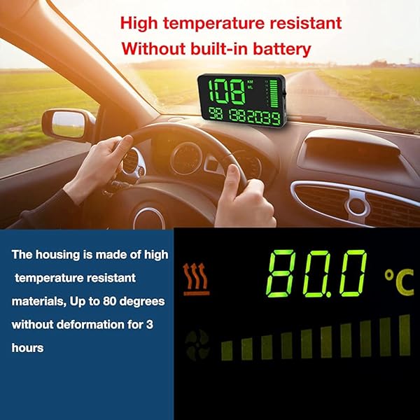kingneed KingNeed Universal GPS Head-Up Display: Digital Speedometer & Odometer with Over Speed Alarm for All Vehicles (C60/C60S/C80/C90) - View 4 of 8