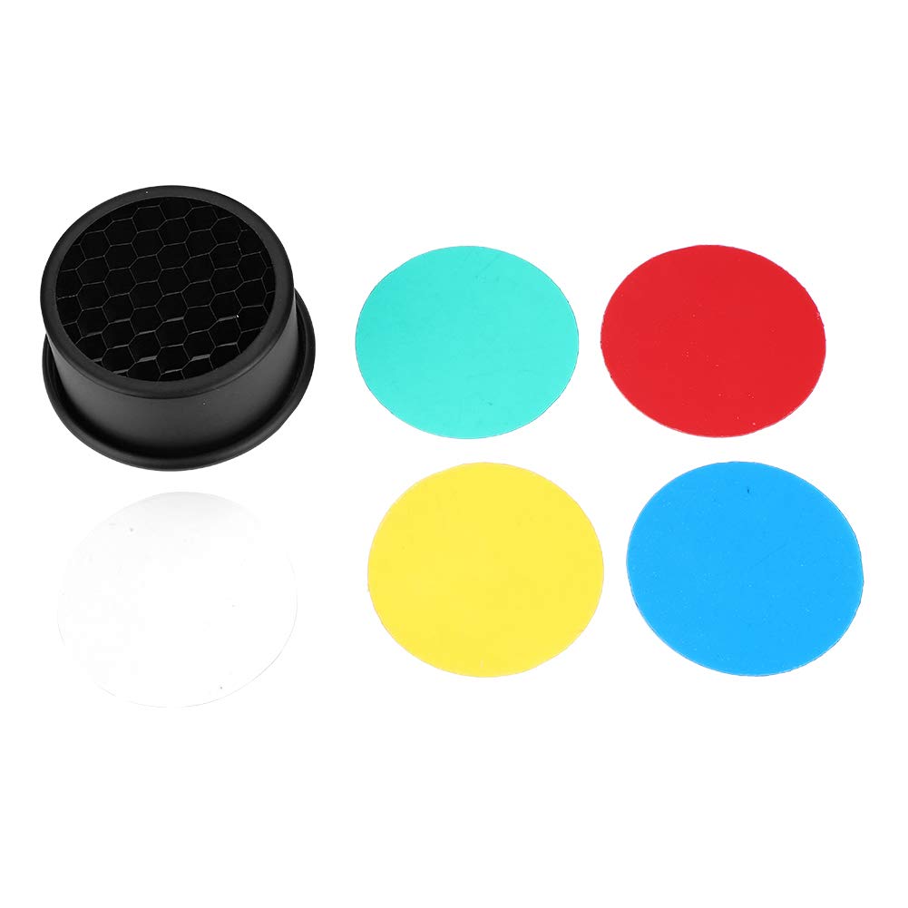 Acouto Bowens Aluminium Alloy Snoot with Honeycomb Grid and 4 Color Gels for Studio Strobe Flash Lighting Direction - View 8 of 8