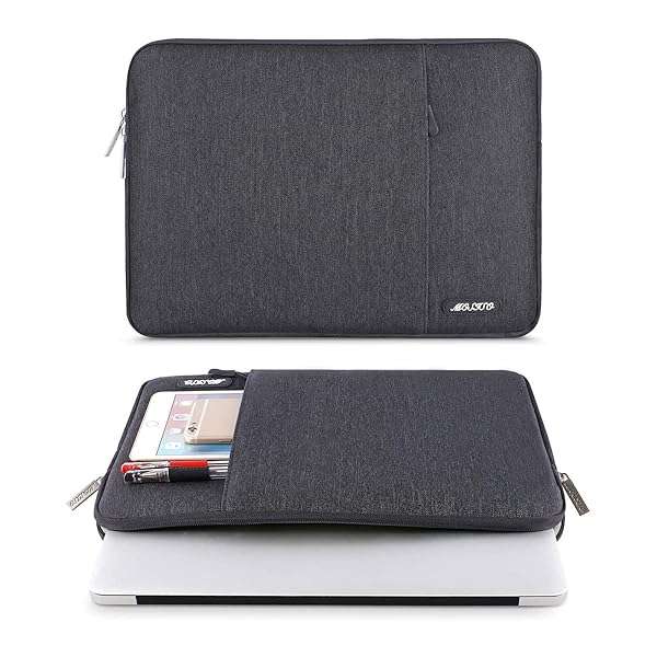 MOSISO "Buy MOSISO 15" Laptop Sleeve Bag for MacBook Air/Pro, Surface Laptop & Dell XPS - Stylish Space Gray Vertical Case" - View 3 of 7