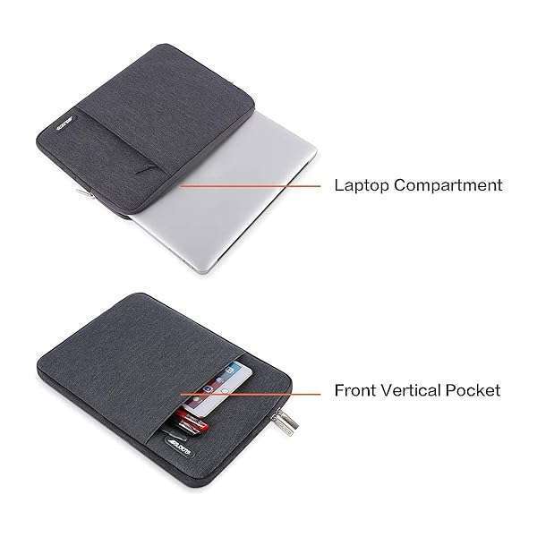 MOSISO "Buy MOSISO 15" Laptop Sleeve Bag for MacBook Air/Pro, Surface Laptop & Dell XPS - Stylish Space Gray Vertical Case" - View 5 of 7