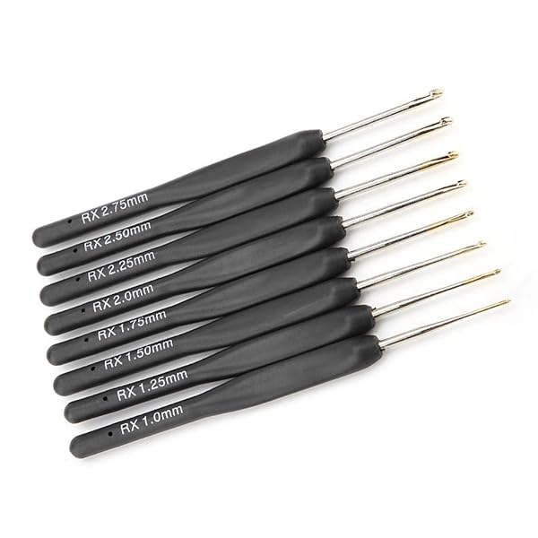 Hilitand 8Pcs Ergonomic Black Crochet Hooks Set - Soft Handle, 1mm to 2.75mm Sizes for Comfortable Knitting - View 10 of 10