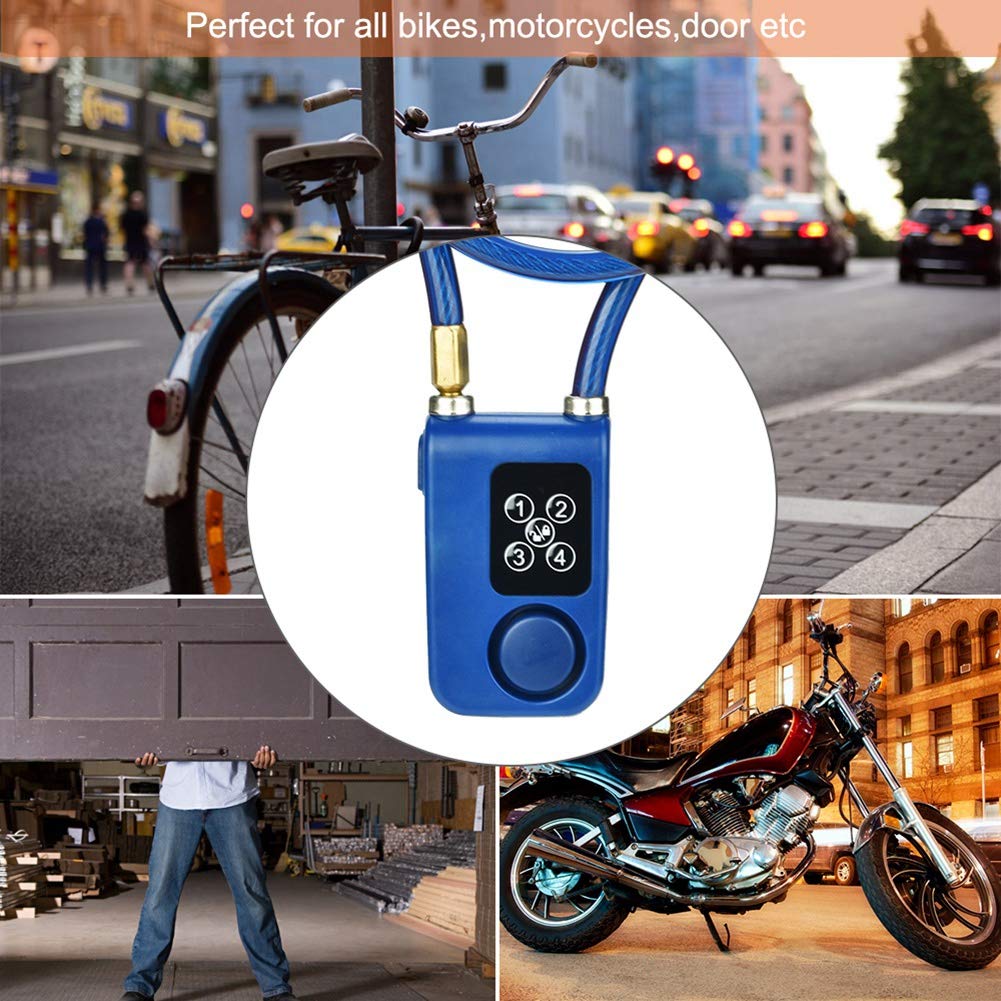 Sonew Sonew Smart Keyless Alarm Lock 110db Anti-Theft Chain Lock for Motorcycle and Gates Blue - View 6 of 9