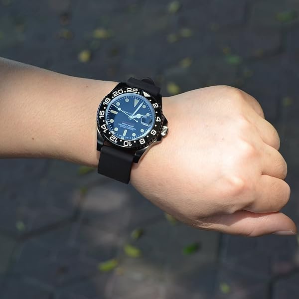 WOCCI WOCCI 20mm Premium Silicone Rubber Watch Bands with Black Buckle for Comfortable and Stylish Replacement Straps - View 7 of 10