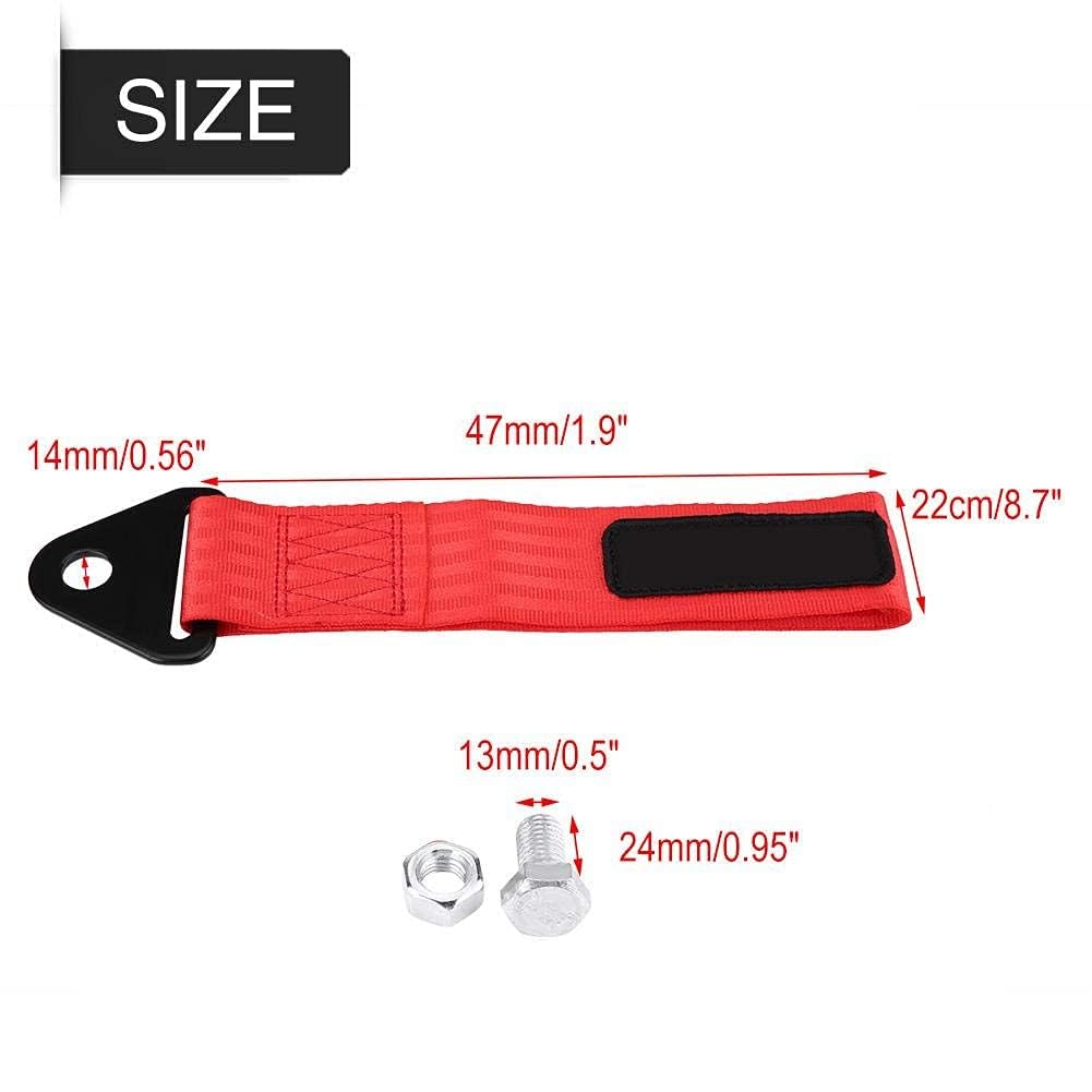 Aramox Aramox High Strength Racing Car Tow Strap Universal Tow Rope for Front Rear Bumper Towing Hook Red - View 2 of 9