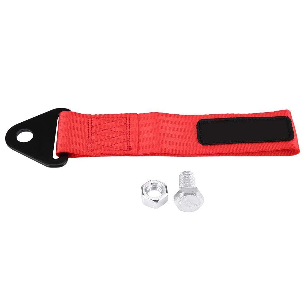 Aramox High Strength Racing Car Tow Strap Universal Tow Rope for Front Rear Bumper Towing Hook Red