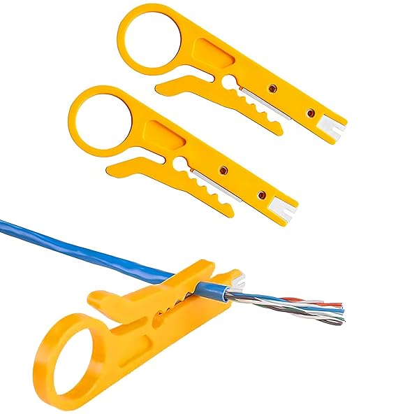 PETECHTOOL Mini Wire Stripper Set: 3 Pcs Network Cable Stripper & Punch Down Cutter for RJ45, Cat5, Cat6, Telephone & UTP Cables