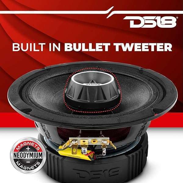 DS18 DS18 PRO-ZT6 6.5-Inch 2-Way Pro Audio Speakers - 450W Max, Water Resistant, Built-in Tweeter, Black Mesh Grill - View 4 of 10