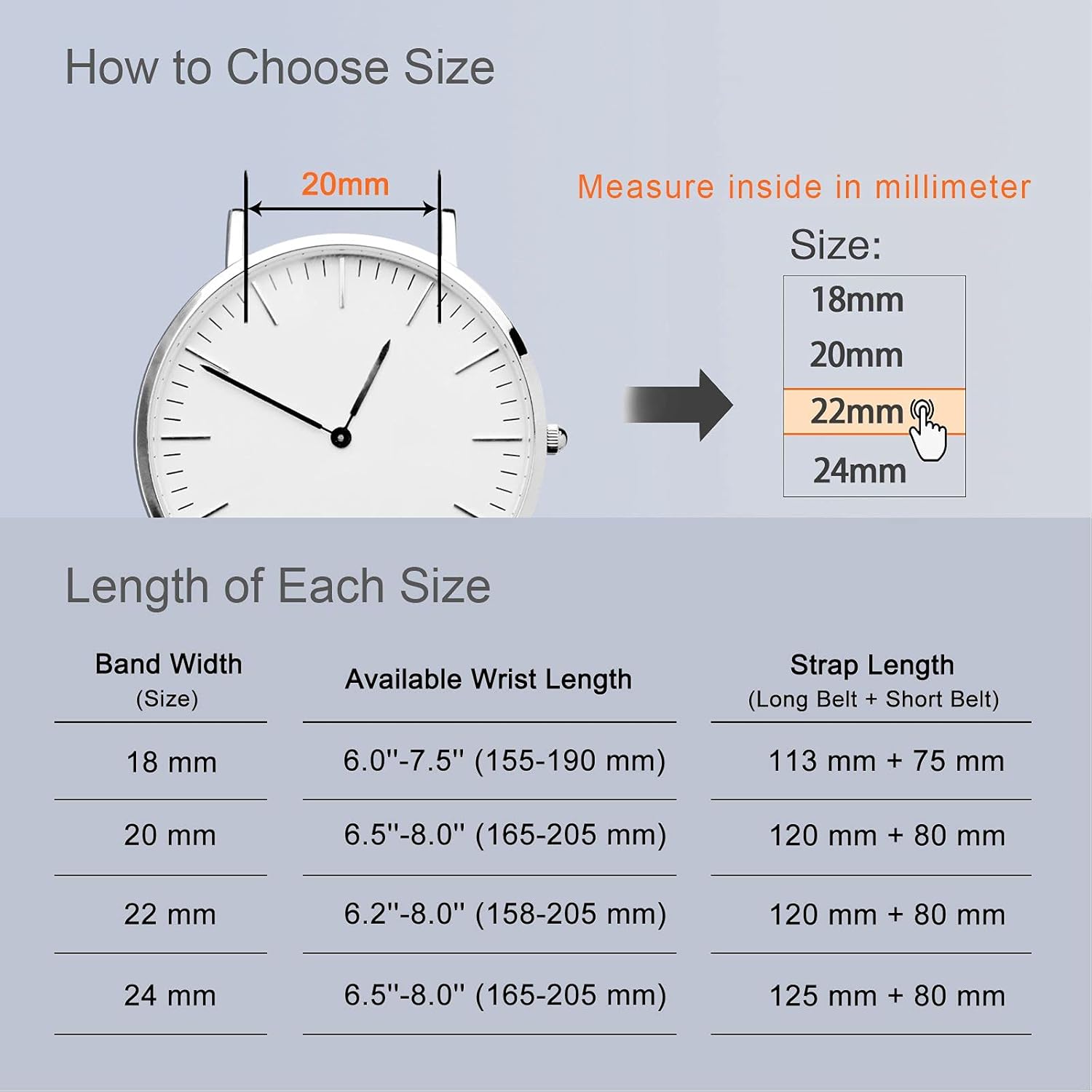 WOCCI WOCCI 20mm Dark Blue Silicone Rubber Watch Bands Premium Replacement Straps with Black Buckle - View 3 of 9