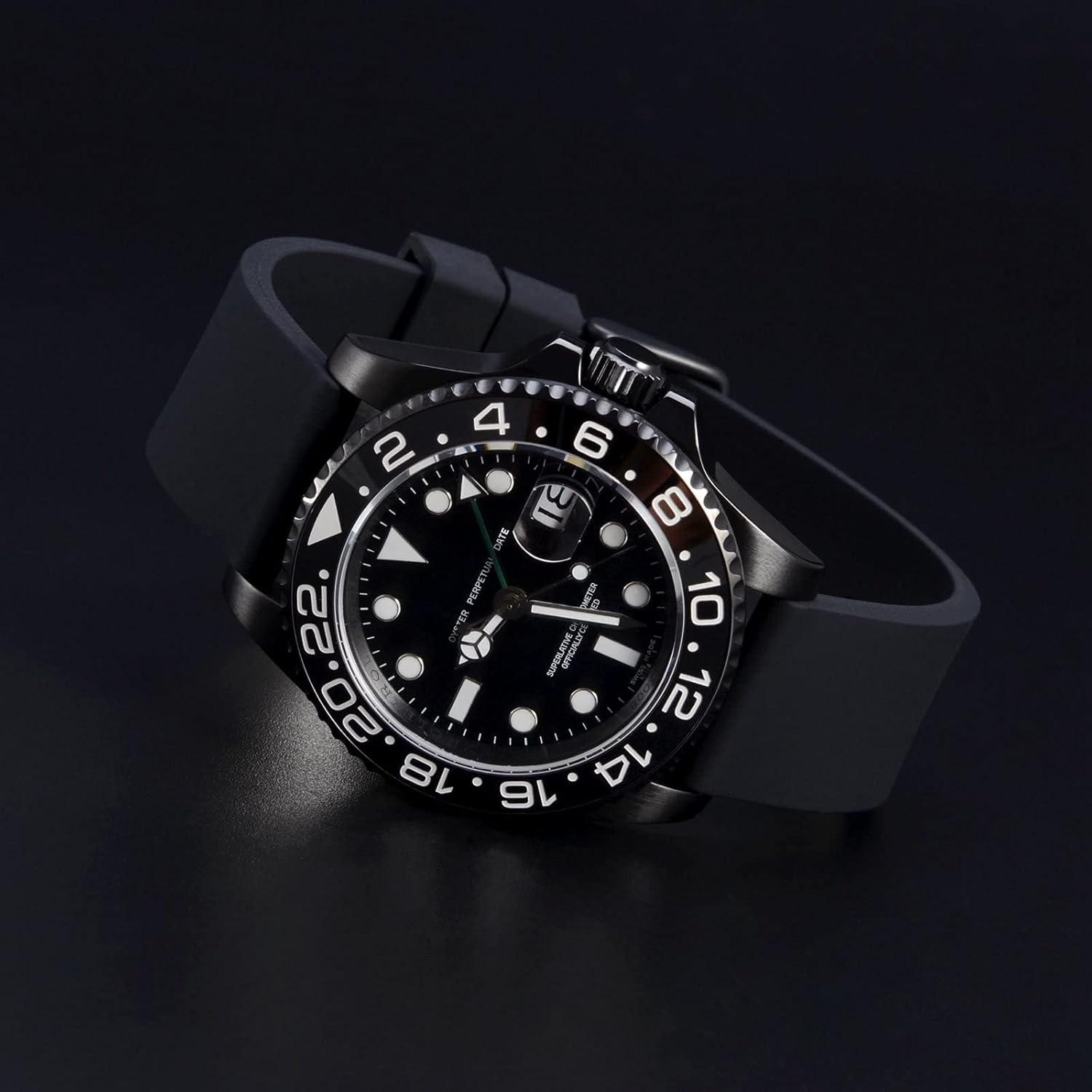 WOCCI WOCCI 20mm Dark Blue Silicone Rubber Watch Bands Premium Replacement Straps with Black Buckle - View 8 of 9