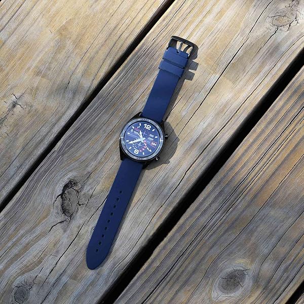 WOCCI WOCCI 24mm Dark Blue Silicone Rubber Watch Bands Premium Replacement Straps with Black Buckle - View 5 of 9