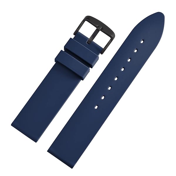 WOCCI WOCCI 24mm Dark Blue Silicone Rubber Watch Bands Premium Replacement Straps with Black Buckle - View 9 of 9